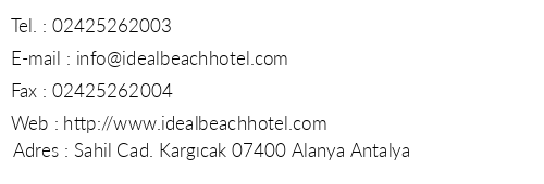 Royal deal Beach Hotel telefon numaralar, faks, e-mail, posta adresi ve iletiim bilgileri